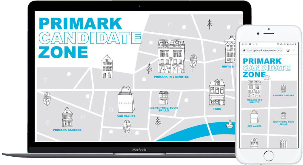 Laptop + Phone with the Primark Candidate Zone